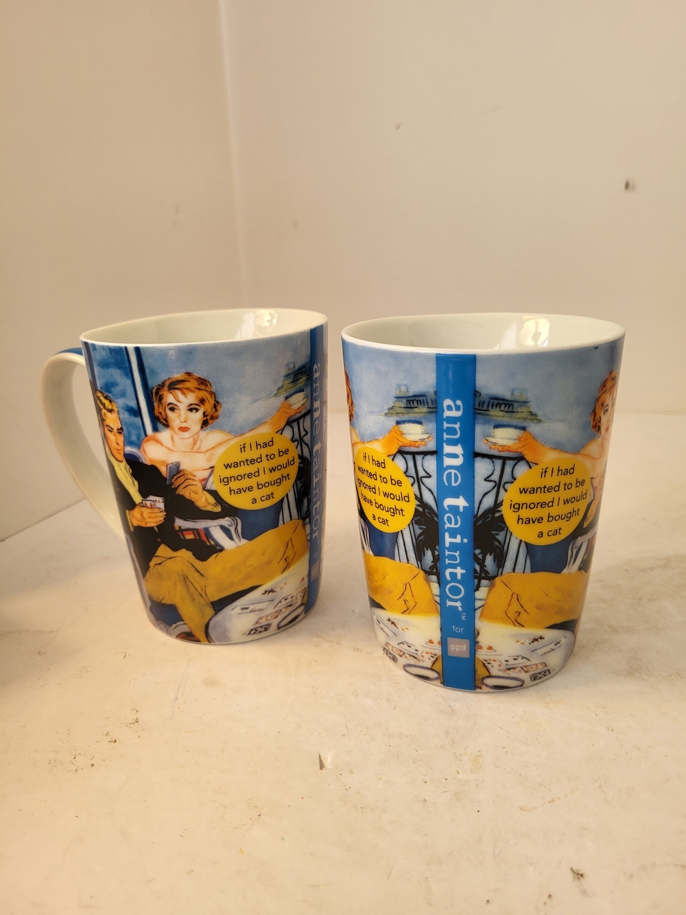 Anne Taintor S/2  Mugs 10oz Cat Satire